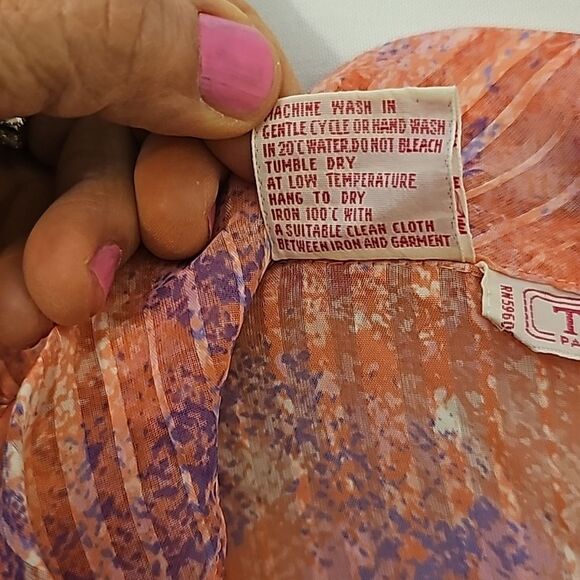 VINTAGE TESS MADE IN HONG KONG PINK PURPLE BLUE RED SOFT TOP SIZE 10 - Picture 8 of 8